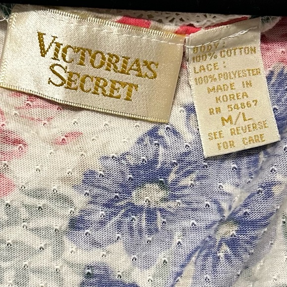 Victoria's Secret Gold Label VTG 90s Floral Lace Button Up Jumpsuit Pajama M/L - Picture 7 of 8